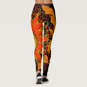 Verwarde zon, zonnestralen Abstract Sinaasappel Mo Leggings (Achterkant)
