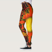 Verwarde zon, zonnestralen Abstract Sinaasappel Mo Leggings (Links)