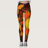 Verwarde zon, zonnestralen Abstract Sinaasappel Mo Leggings (Voorkant)