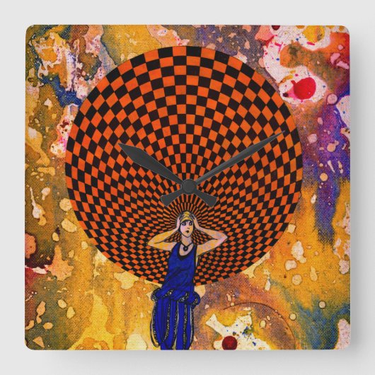 Verwardheid door Michael Moffa Vierkante Klok (Voorkant)