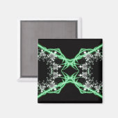 Verwardheid | Groene en witte fractale kunst Magneet (Voorkant / Achterkant)