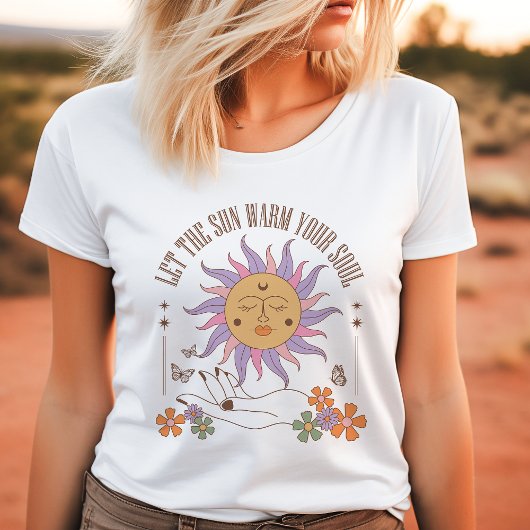 Verwarm je ziel Retro Boho Sun Tri-Blend Shirt