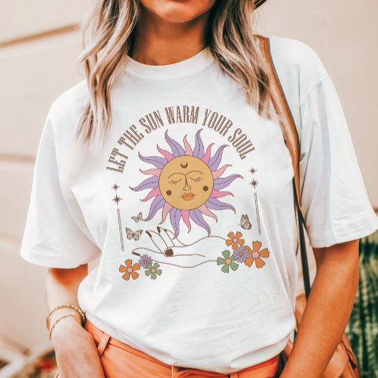 Verwarm je ziel Retro Boho Sun Tri-Blend Shirt