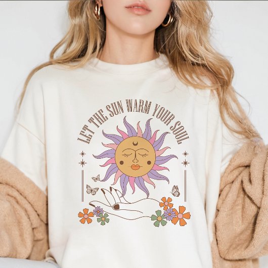 Verwarm je ziel Retro Boho Sun Tri-Blend Shirt