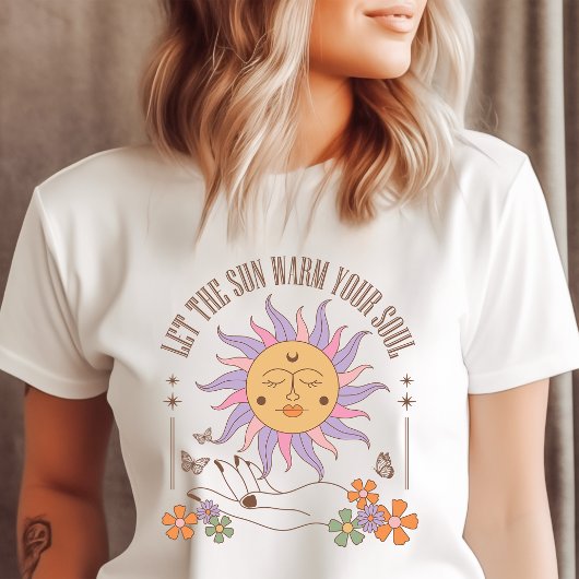 Verwarm je ziel Retro Boho Zon Tri-Blend Shirt