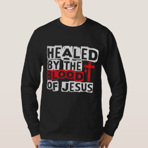 Verwarmd door het bloed van Jezus - Christelijke k T-shirt