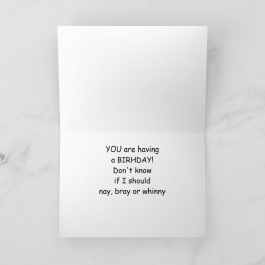 "VERWARMD-NAY BRAY OF WAAROM" VOOR UW BIRTHDAY CA KAART (Binnen)