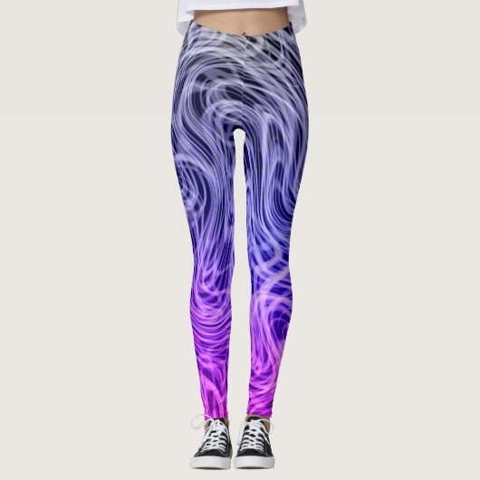 Verwarmd Paars Linear2 - Leggings (Voorkant)