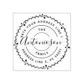 Verwarmd retouradres familienamen rubberstempel (Afrduk)