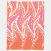 Verwarmd - Roze, Oranje en crème Fleece Deken (Voorkant)