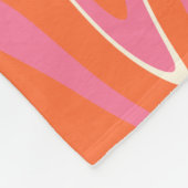 Verwarmd - Roze, Oranje en crème Fleece Deken (Hoek)