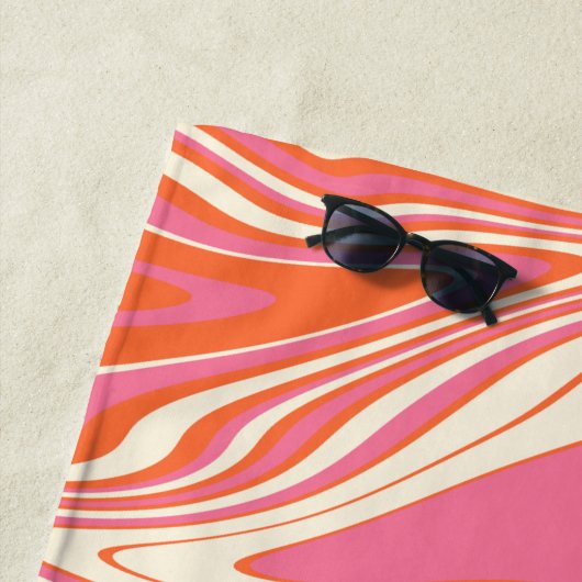 Verwarmd - Roze, Oranje en crème Strandlaken (In situ)
