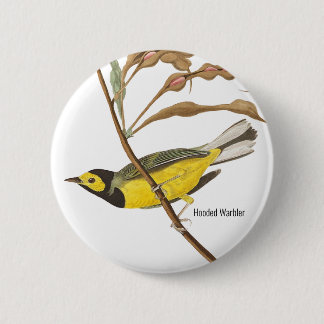 Verwarmd Warbler door John James Audubon, Birders Ronde Button 5,7 Cm