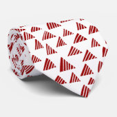 Verwarmde driehoeken 250319 - Rood op wit Stropdas (Opgerold)