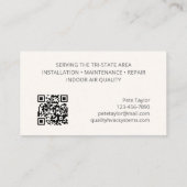 Verwarming Airconditioner Reparatie HVAC Visitekaartje (Achterkant)