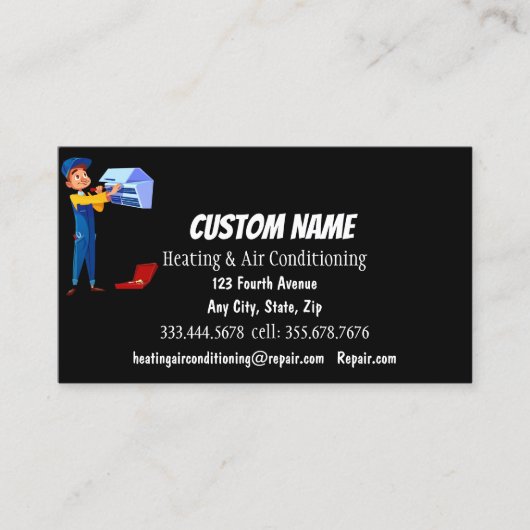 Verwarming & Airconditioning HVAC Reparatie Instal Visitekaartje (Voorkant)