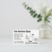 Verwarming Diensten Cartoon Visitekaartje (Staand voorkant)