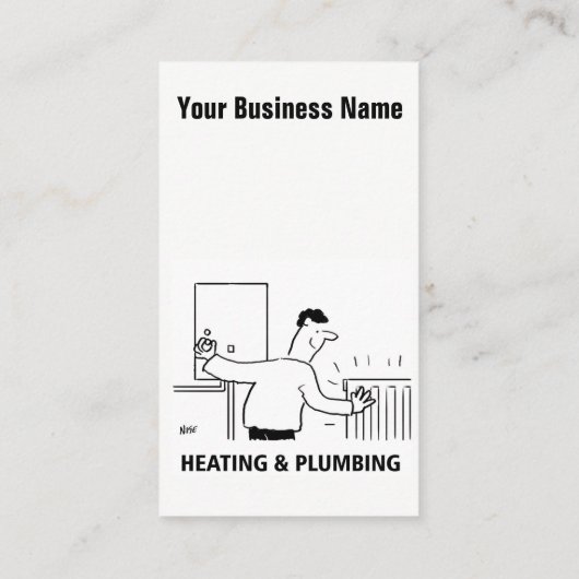 Verwarming Diensten Cartoon Visitekaartje (Achterkant)