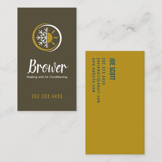 Verwarming en airconditioning, koeling, reparatie visitekaartje (Voorkant / Achterkant)