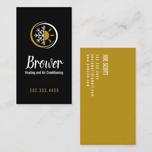 Verwarming en airconditioning, koeling, reparatie visitekaartje (Voorkant / Achterkant)