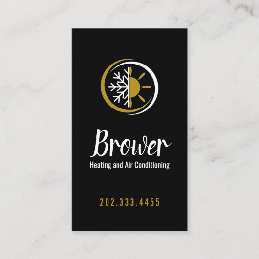 Verwarming en airconditioning, koeling, reparatie visitekaartje (Voorkant)