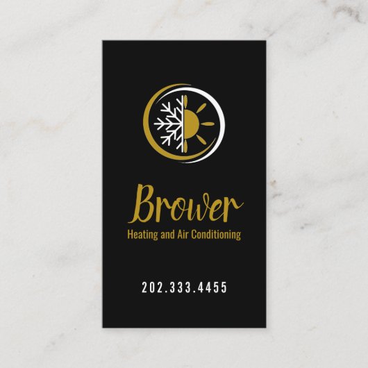 Verwarming en airconditioning, koeling, reparatie visitekaartje (Voorkant)
