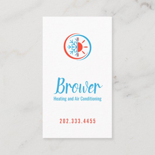 Verwarming en airconditioning, koeling, reparatie visitekaartje (Voorkant)