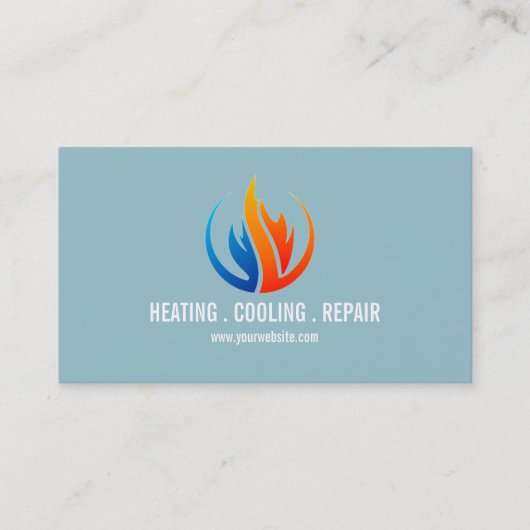 Verwarming en airconditioning, koeling visitekaartje (Voorkant)