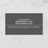 Verwarming en airconditioning, koeling visitekaartje (Achterkant)