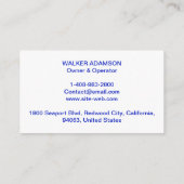 Verwarming en koeling, aangepaste professionele HV Visitekaartje (Achterkant)