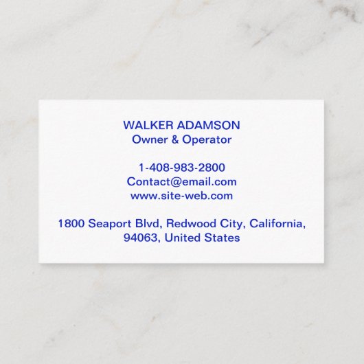 Verwarming en koeling, aangepaste professionele HV Visitekaartje (Achterkant)