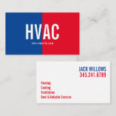 Verwarming en koeling, airconditioning, HVAC Busin Visitekaartje (Voorkant / Achterkant)