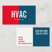 Verwarming en koeling, airconditioning, HVAC Busin Visitekaartje (Voorkant / Achterkant)