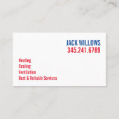 Verwarming en koeling, airconditioning, HVAC Busin Visitekaartje (Achterkant)