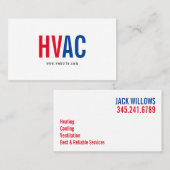Verwarming en koeling, airconditioning, HVAC Busin Visitekaartje (Voorkant / Achterkant)