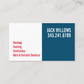 Verwarming en koeling, airconditioning, HVAC Busin Visitekaartje (Achterkant)