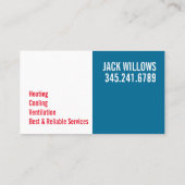 Verwarming en koeling, airconditioning, HVAC Busin Visitekaartje (Achterkant)