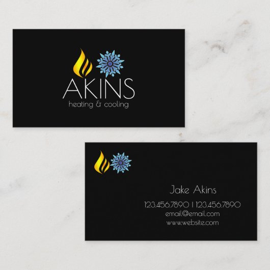 Verwarming en koeling, airconditioning, HVAC Busin Visitekaartje (Voorkant / Achterkant)