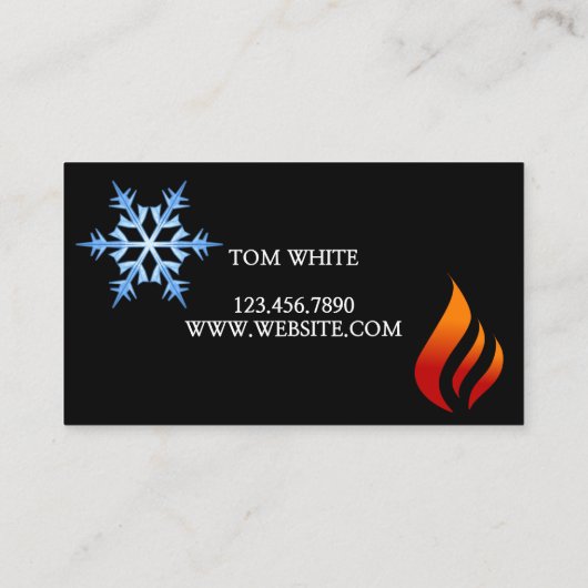 Verwarming en koeling, airconditioning, HVAC Busin Visitekaartje (Achterkant)