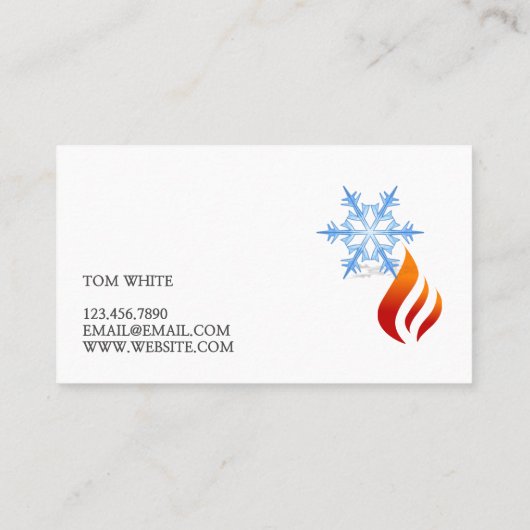 Verwarming en koeling, airconditioning HVAC Visitekaartje (Achterkant)