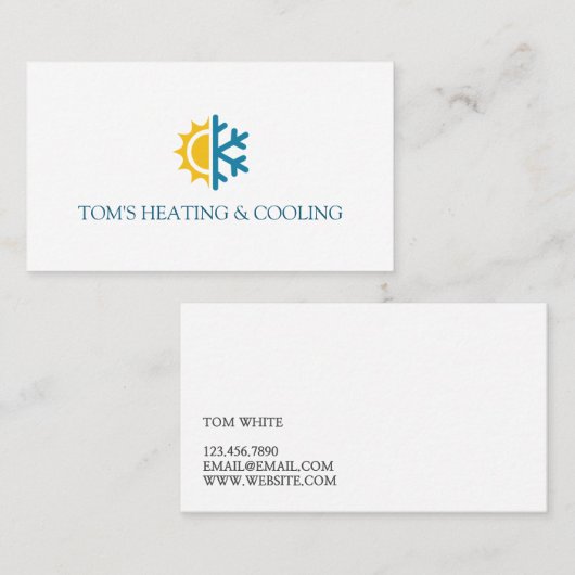 Verwarming en koeling, airconditioning HVAC Visitekaartje (Voorkant / Achterkant)