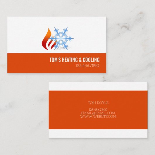 Verwarming en koeling, airconditioning HVAC Visitekaartje (Voorkant / Achterkant)