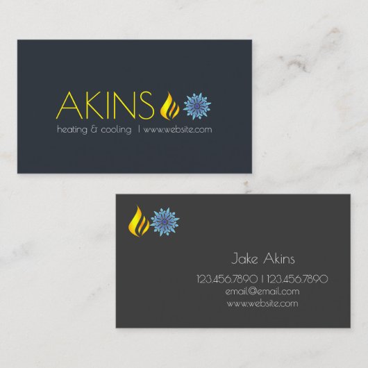 Verwarming en koeling, airconditioning HVAC Visitekaartje (Voorkant / Achterkant)