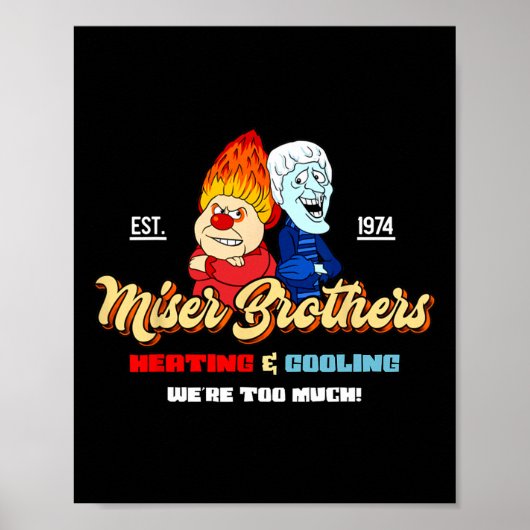 Verwarming En Koeling Broers Kerst Retro Poster (Voorkant)