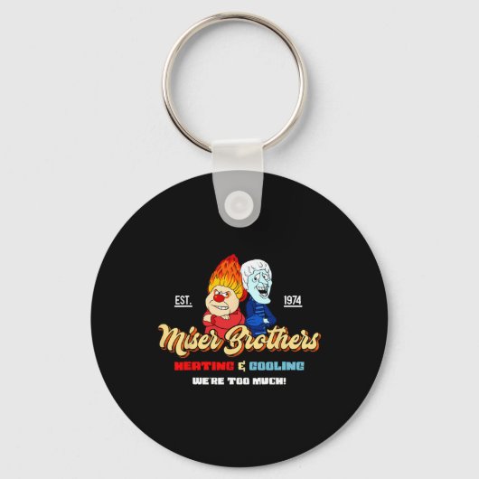 Verwarming En Koeling Broers Kerst Retro  Sleutelhanger (Voorkant)
