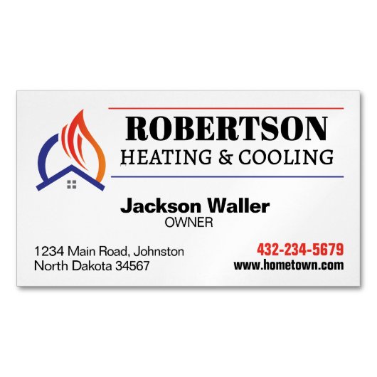 Verwarming en koeling HVAC Magnetisch Visitekaartje (Voorkant)