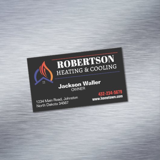 Verwarming en koeling HVAC Magnetisch Visitekaartje (Voorbeeld)
