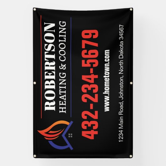 Verwarming en Koeling HVAC Spandoek (Verticaal)