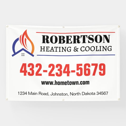 Verwarming en Koeling HVAC Spandoek (Horizontaal)