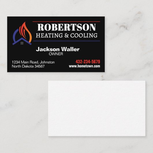 Verwarming en koeling HVAC Visitekaartje (Voorkant / Achterkant)